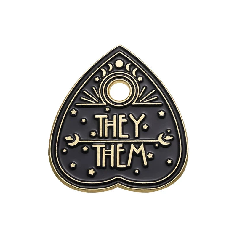 Pronoun Enamel Pins: She/Her, He/Him, They/Them Brooches - Metal Lapel Badges Jewelry Gifts
