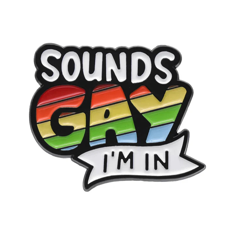 Rainbow Quotations Enamel Pin LGBT Jewelry Gift