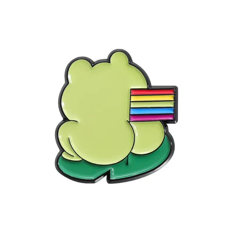 Rainbow Frog Enamel Pin Cartoon Brooch Lapel Badge Jewelry Gifts