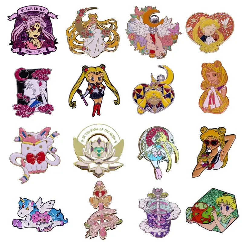 Magic Maid Enamel Pin Warrior Lapel Brooch Fashion Jewelry Gift
