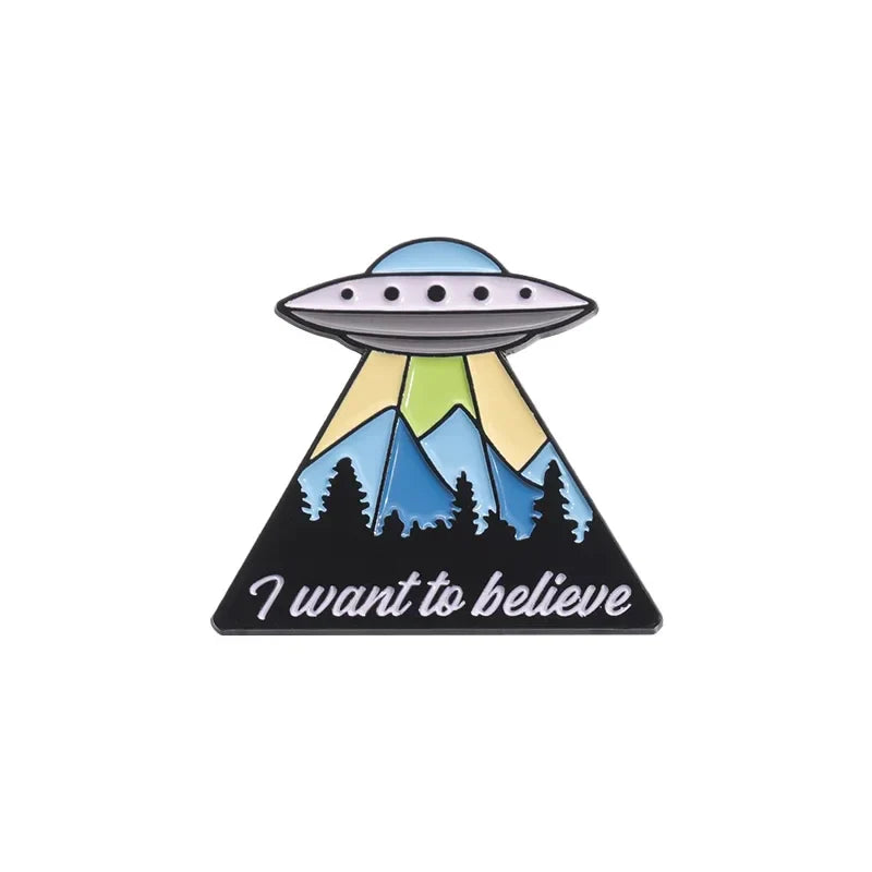 Alien UFO Enamel Pin Funny Jewelry Gift