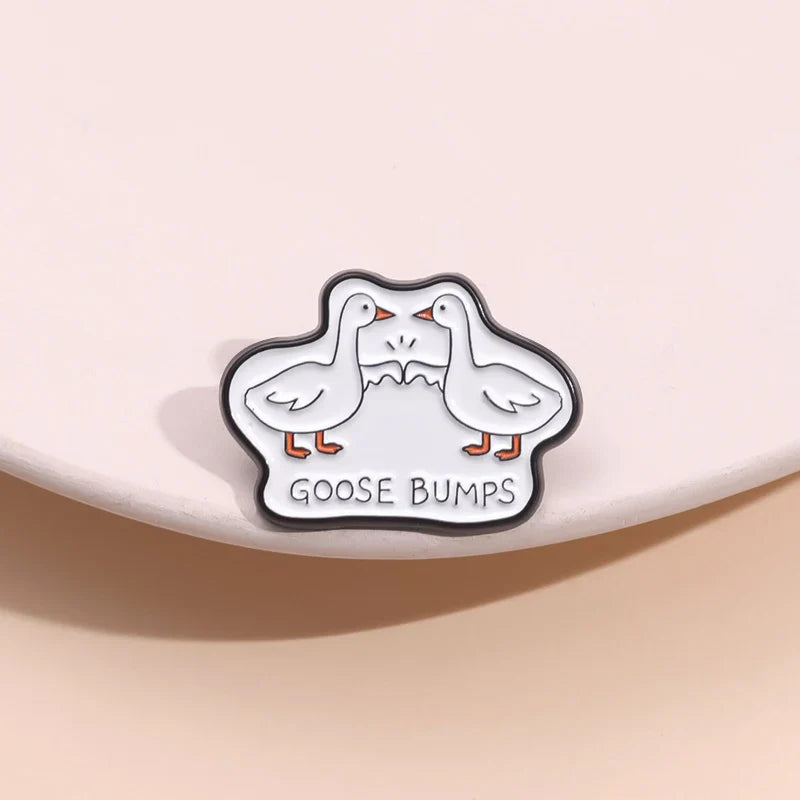 Goose Bumps Enamel Pins High Five Brooches Lapel Badge Cartoon Animal Jewelry Wholesale