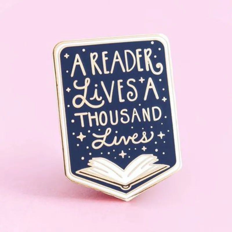 Reader Lives Enamel Brooch Pin Backpack Hat Lapel Badge Fashion Jewelry Accessories