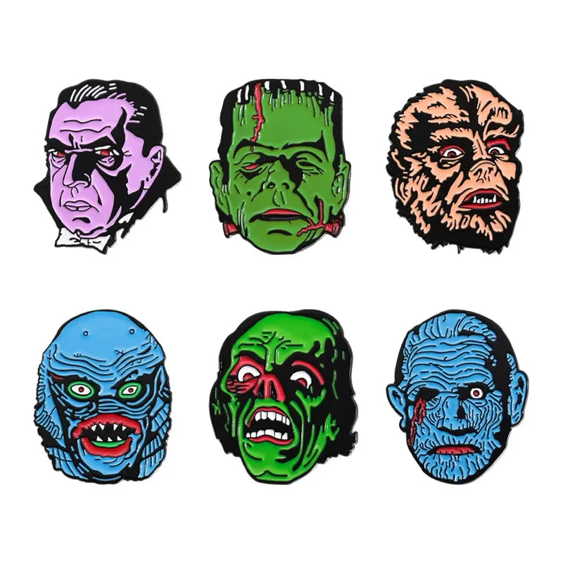 Horror Thriller Enamel Pins Halloween Monster Brooch Lapel Badge Jewelry Gift