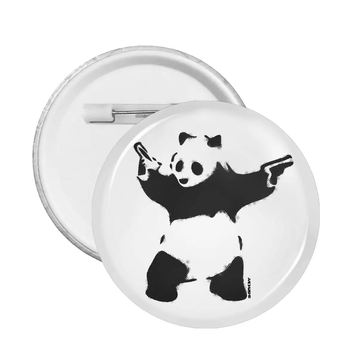 Banksy Panda Guns Metal Pin Badge Brooch Backpack Accessory