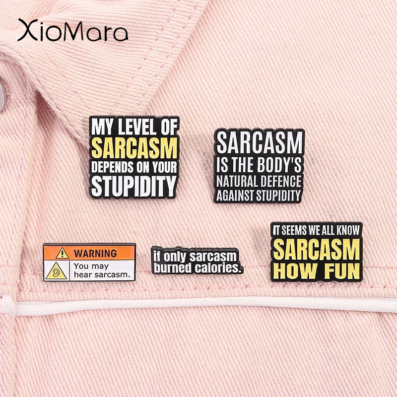Sarcasm Enamel Pins - My Level Depends On Your Stupidity Brooch Lapel Badge Jewelry Gift