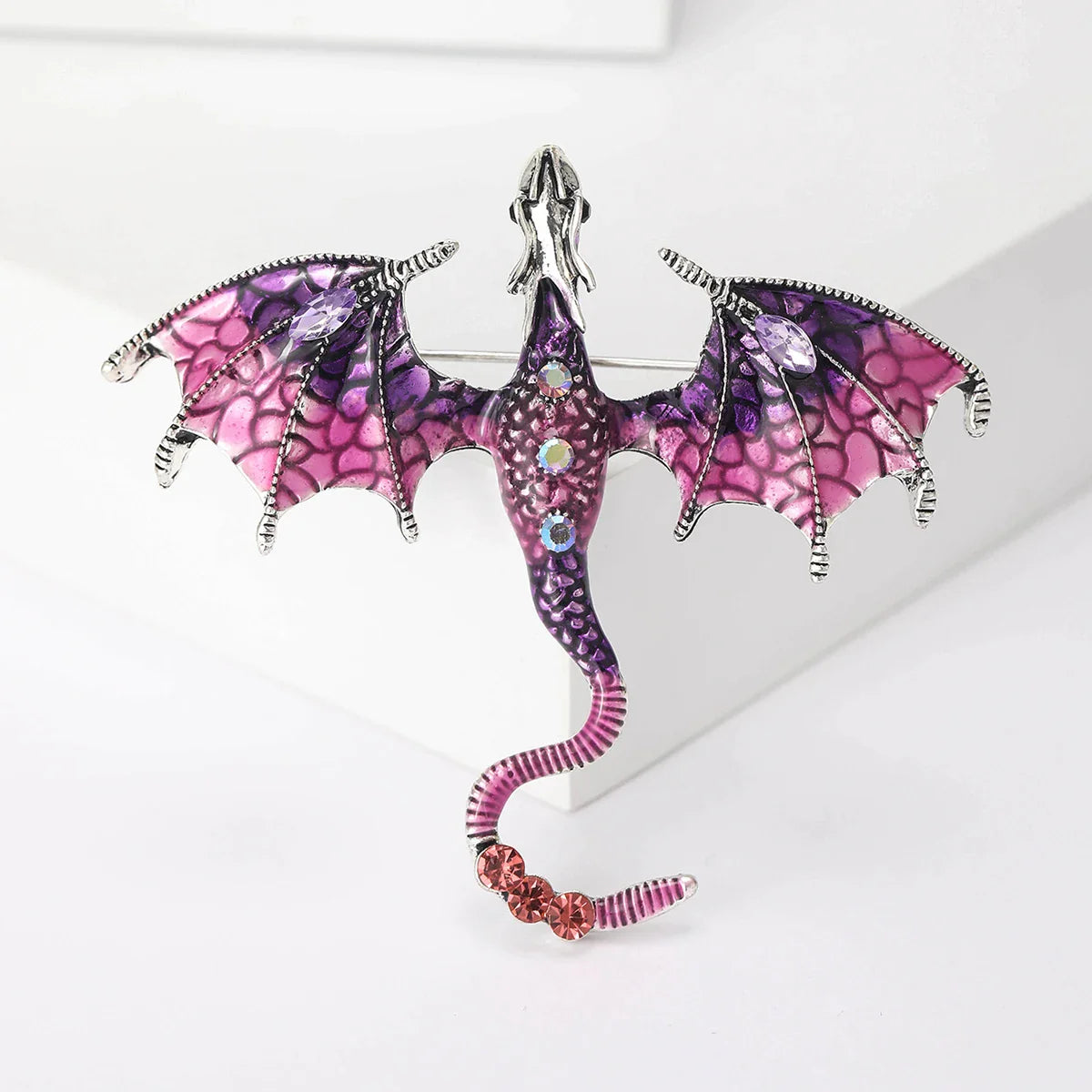 Rhinestone Dragon Brooch Enamel Pin Jewelry Accessories