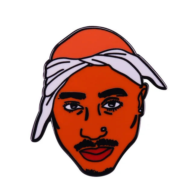 Hip Hop Rapper Pop Group Cartoon Metal Brooch Pin Music Fans Gift