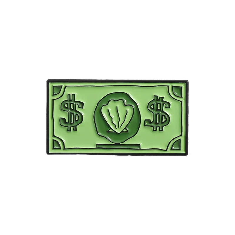 Creative Dollar Money Enamel Pin Banknote Brooch Jewelry Gift