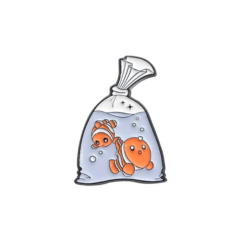 Sea Creature Enamel Pins: Turtle, Whale, Fish Brooches - Cute Jewelry Accessories