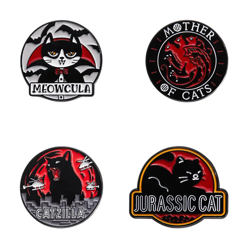 Black Cat Enamel Pins Cute Cartoon Lapel Badge Brooches Jewelry Accessories Gift