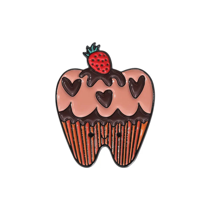 Cute Tooth Enamel Pins Dentist Brooch Lapel Jewelry Gift