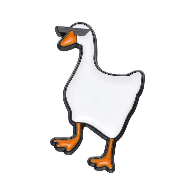 Goose Enamel Pin Cute Duck Rose Brooch Backpack Shirt Lapel Badge Wholesale Metal Jewelry