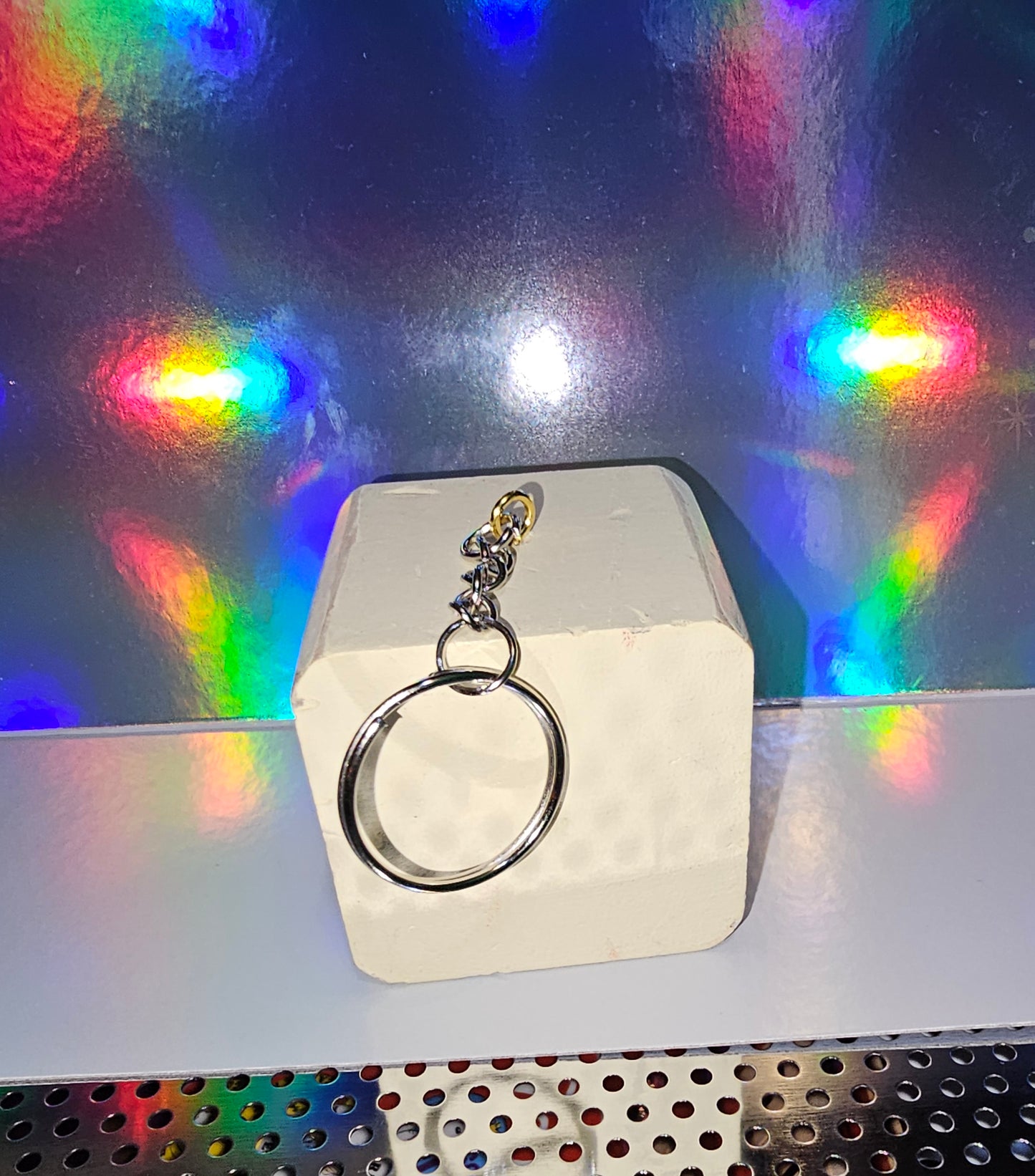 Letter block keychain  c- H (beige)