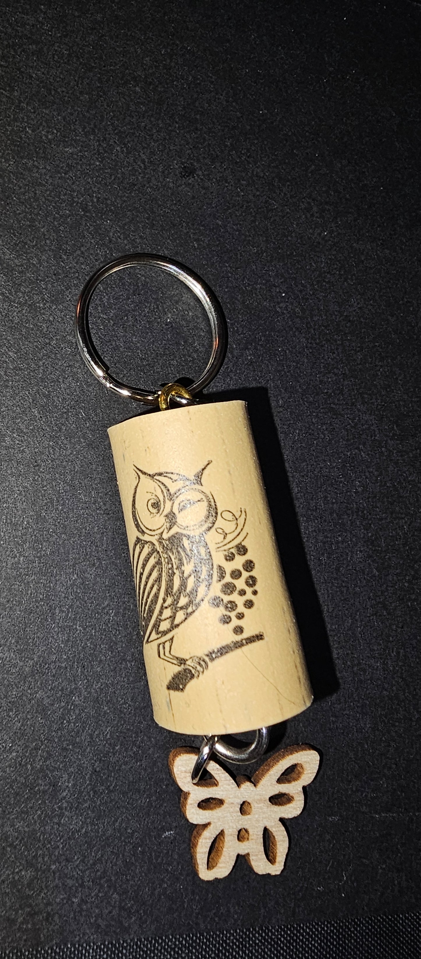 Wine cork keychain