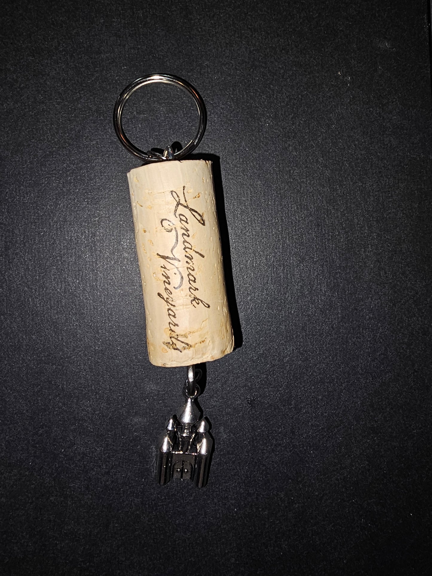 Wine cork keychain