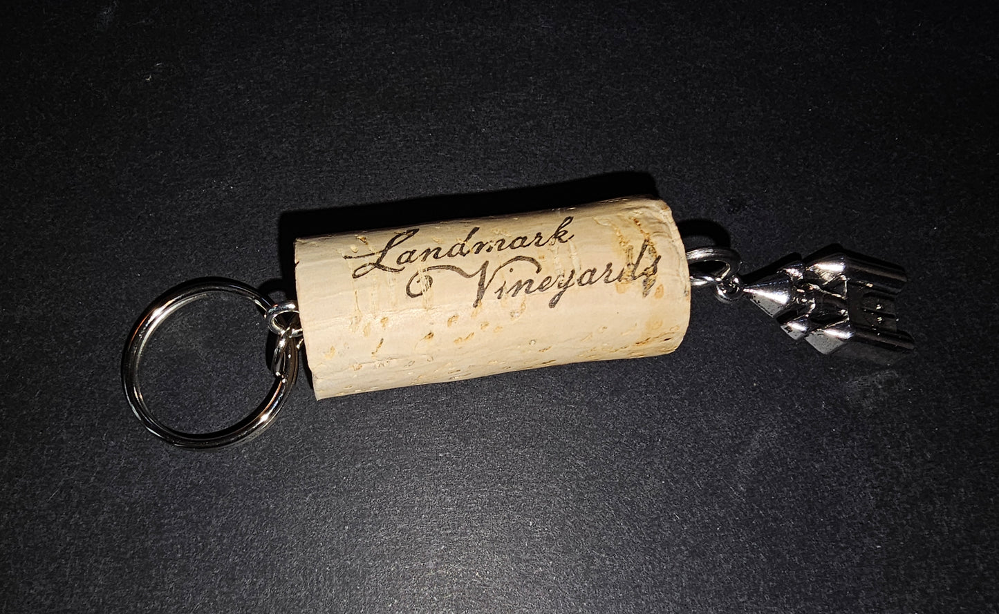 Wine cork keychain