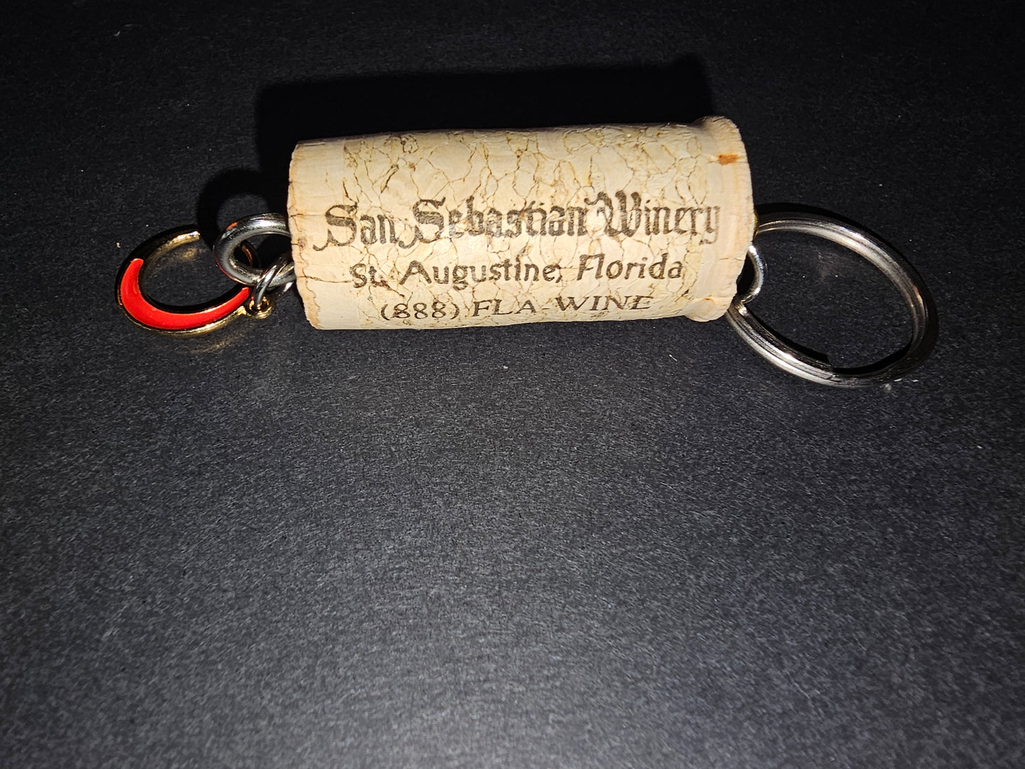 Wine cork keychain