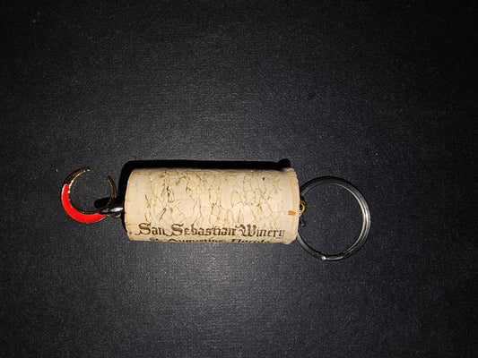 Wine cork keychain