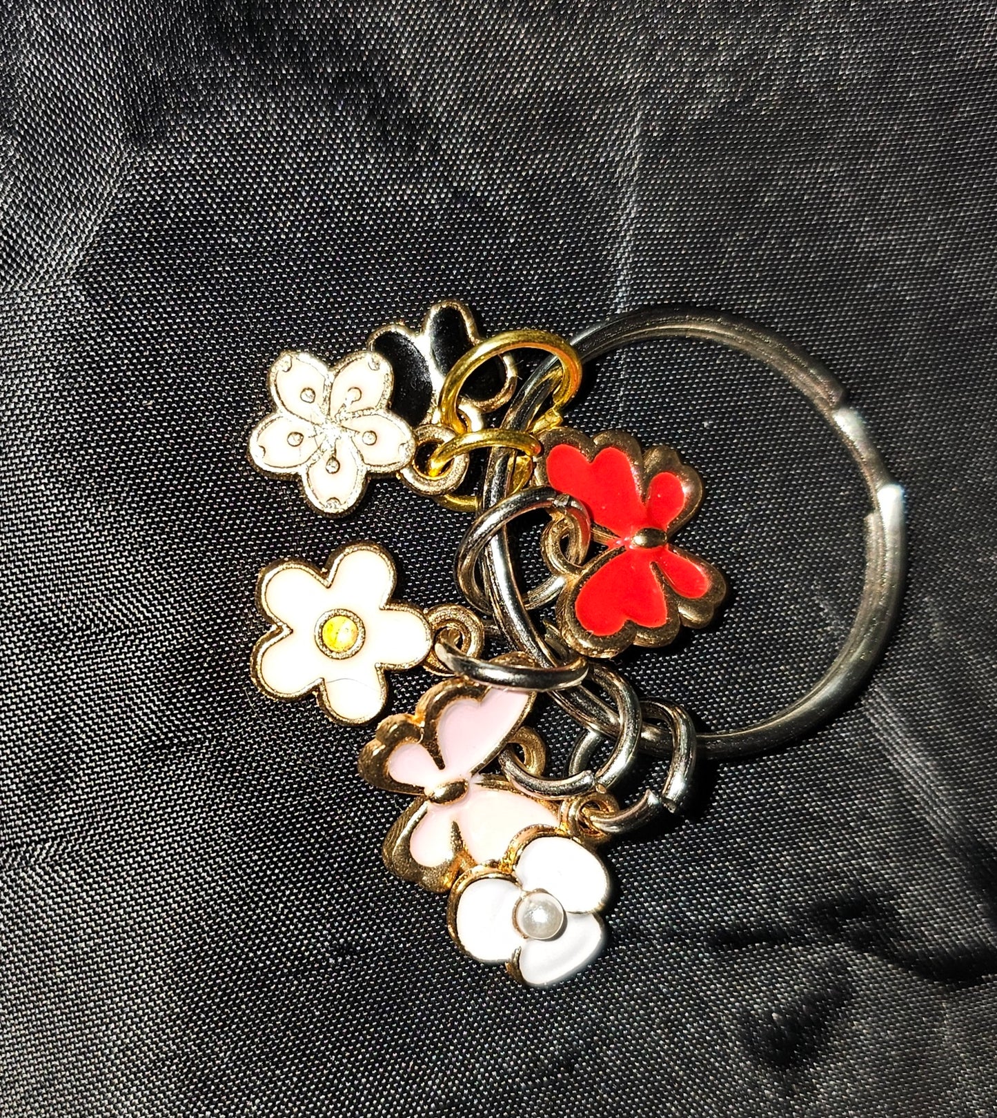 Charm Keychain - flowers and butterflies