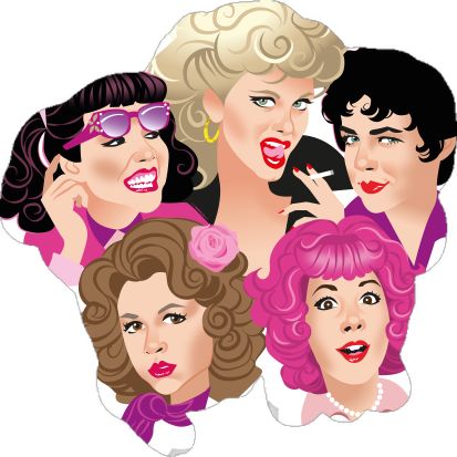 Grease print - Pink Ladies