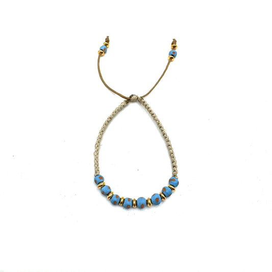 Jameson Macrame Bracelet- Light Blue