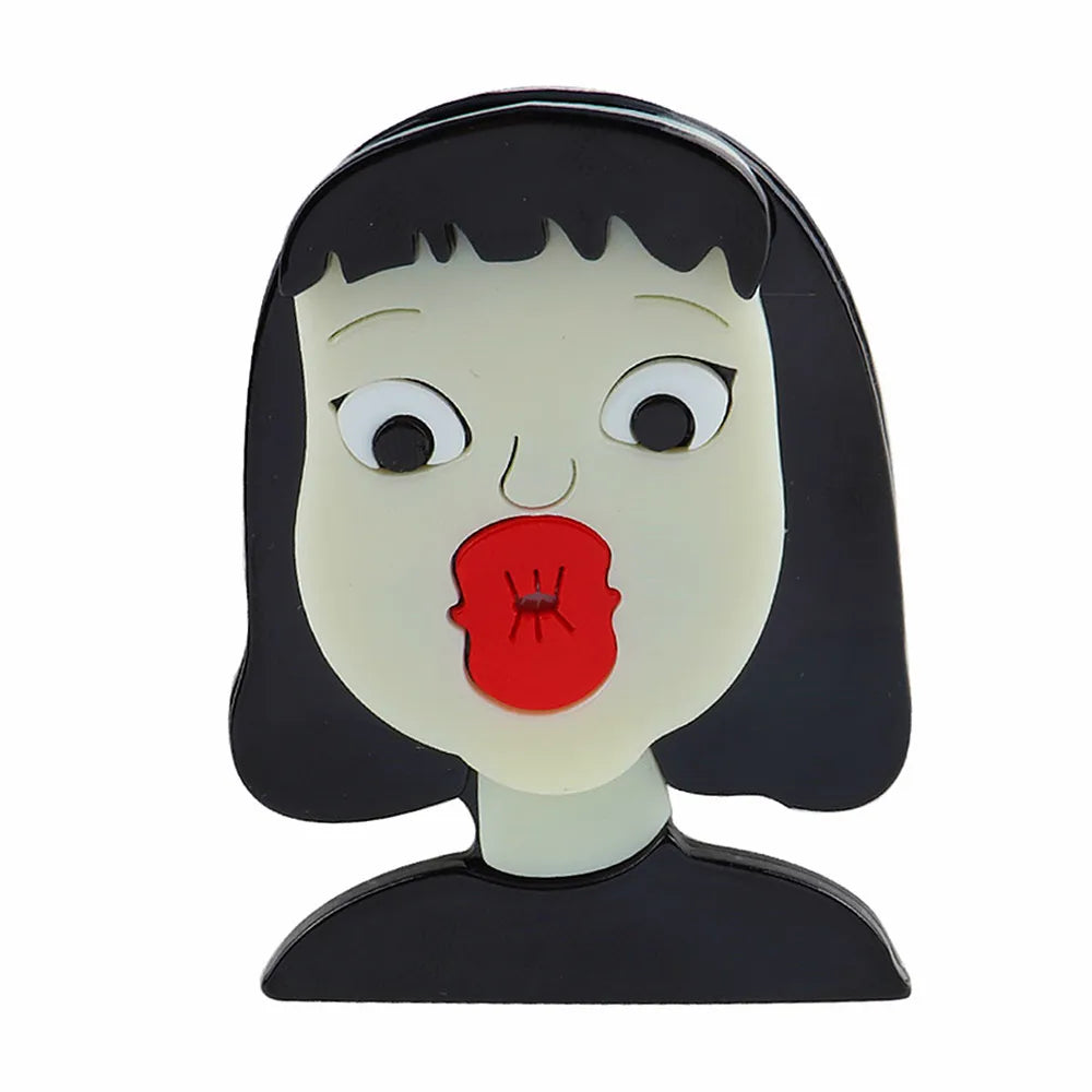Unique Lady Figure Acrylic Brooch Pins for Women and Girls - Lapel Badges, Bag Decorations, Party Dress Jewelry