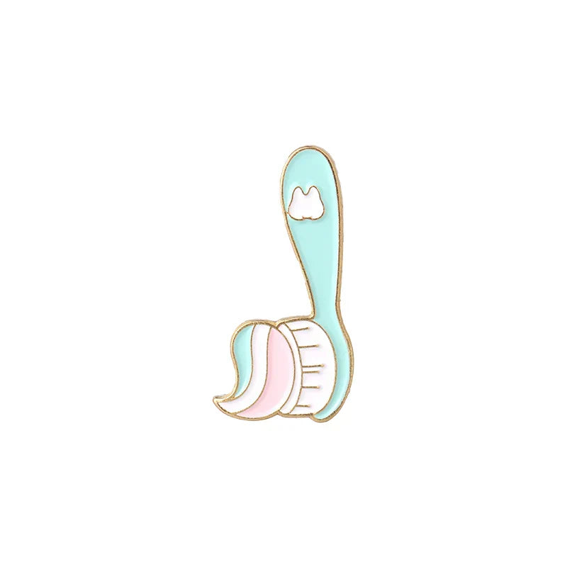 Tooth & Toothbrush Enamel Pins Dentist Brooches Gift Accessories