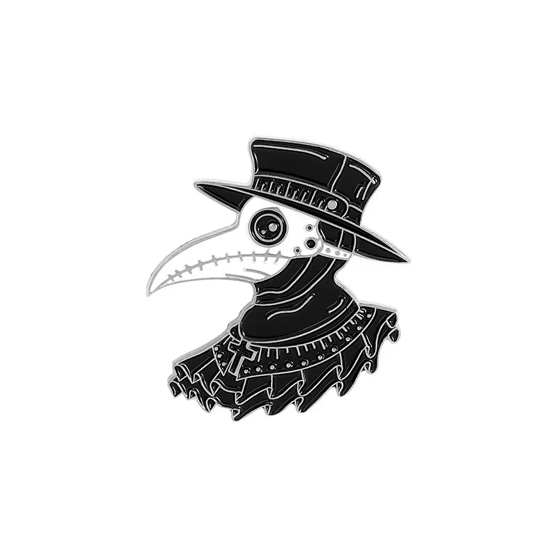Plague Doctor Gothic Horror Enamel Pin Brooch Steampunk Eagle Lapel Badge Gift