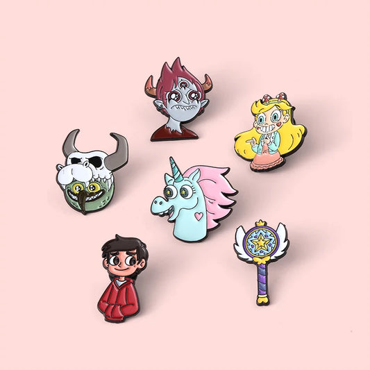 Unicorn Magic Wand Enamel Brooch Lapel Pin Jewelry Gift for Kids