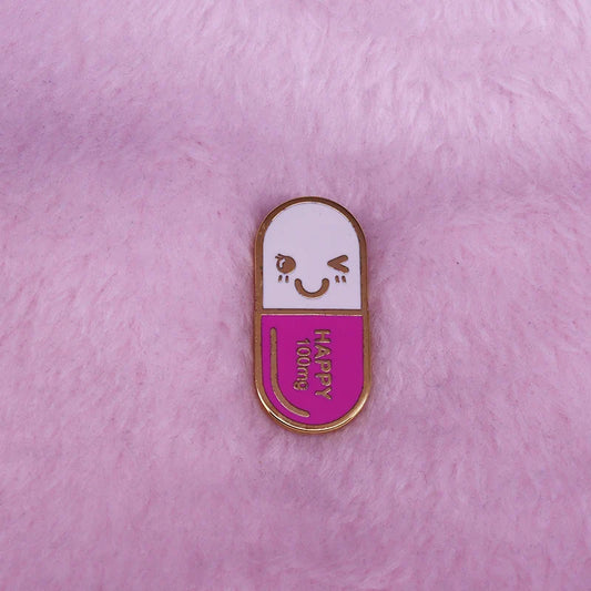 Kawaii Pill Pin Happy Face Accessory for Medical Students, Nurses, Pharmacists, Doctors