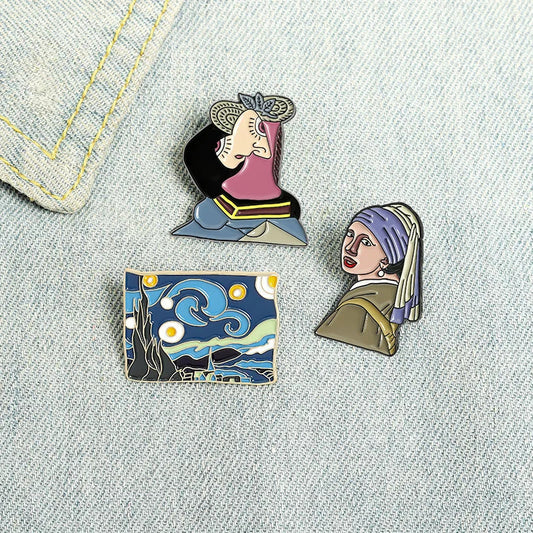 Van Gogh Starry Night Enamel Pin Art Brooch Jewelry Badge for Backpacks Gift Wholesale