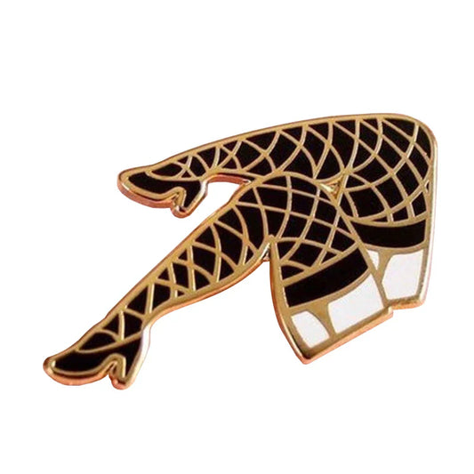 Sexy Legs Enamel Pin Fishnets High Heels Brooch Badge