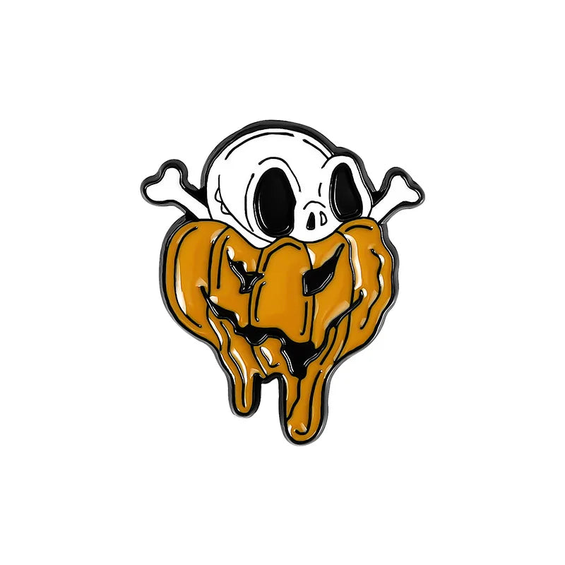 Halloween Pumpkin Skeleton Ghost Coffin Brooch Pin Jewelry Gift
