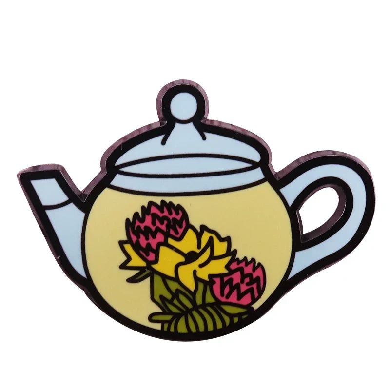 Teapot Teacup Brooches Tea Lover Pins