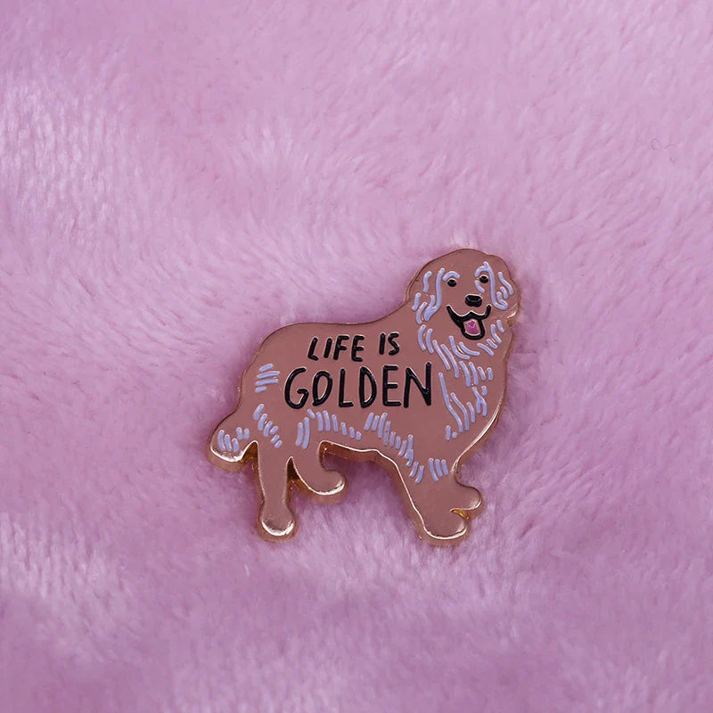 Golden Retriever Pin "Life is Golden" Dog Lovers Decor