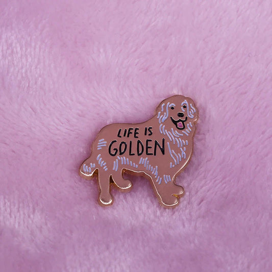 Golden Retriever Pin "Life is Golden" Dog Lovers Decor