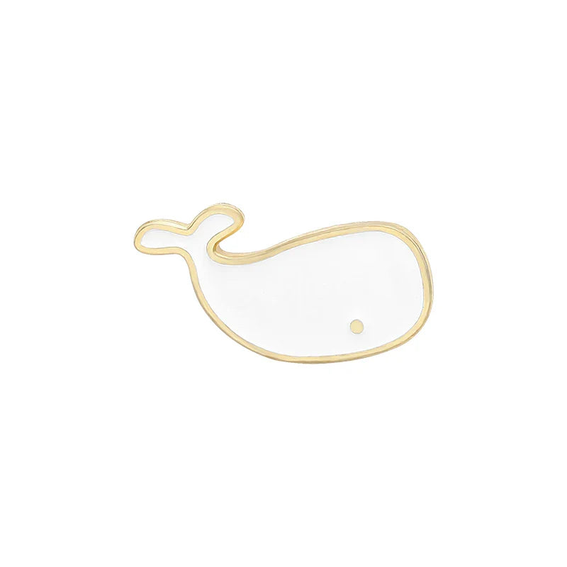 Cartoon White Whale Enamel Pins for Denim Lapel Jewelry Gifts Brooches Kids