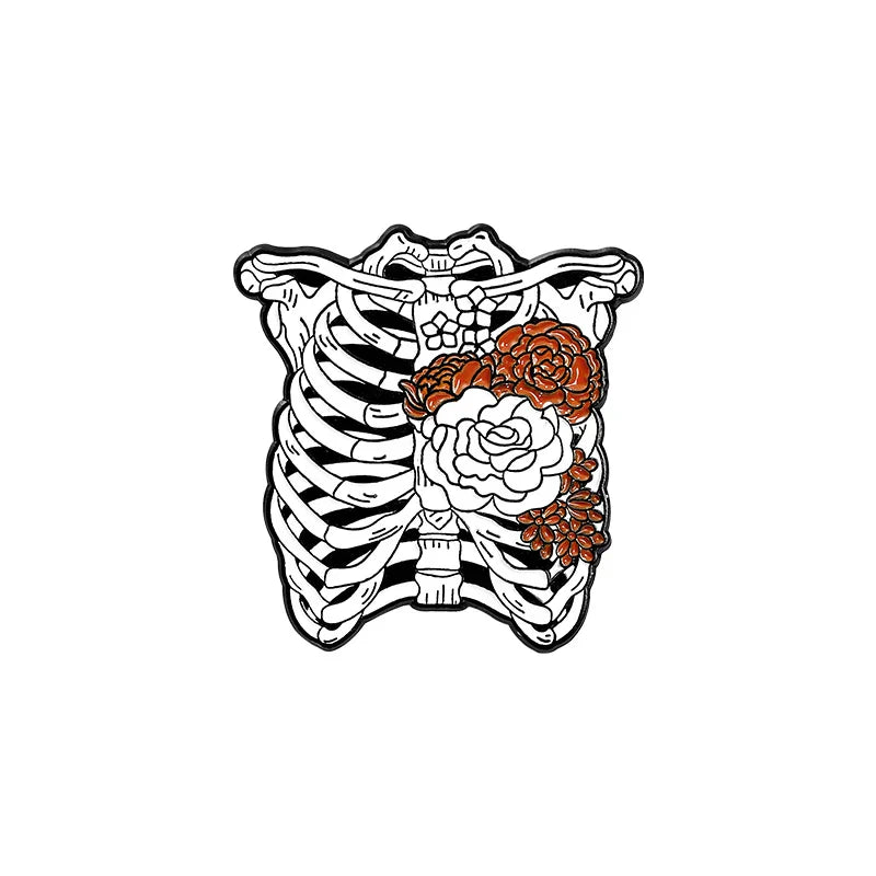Heart Enamel Lapel Pins Anatomical Flower Brooches Gifts for Doctors Nurses Custom Jewelry