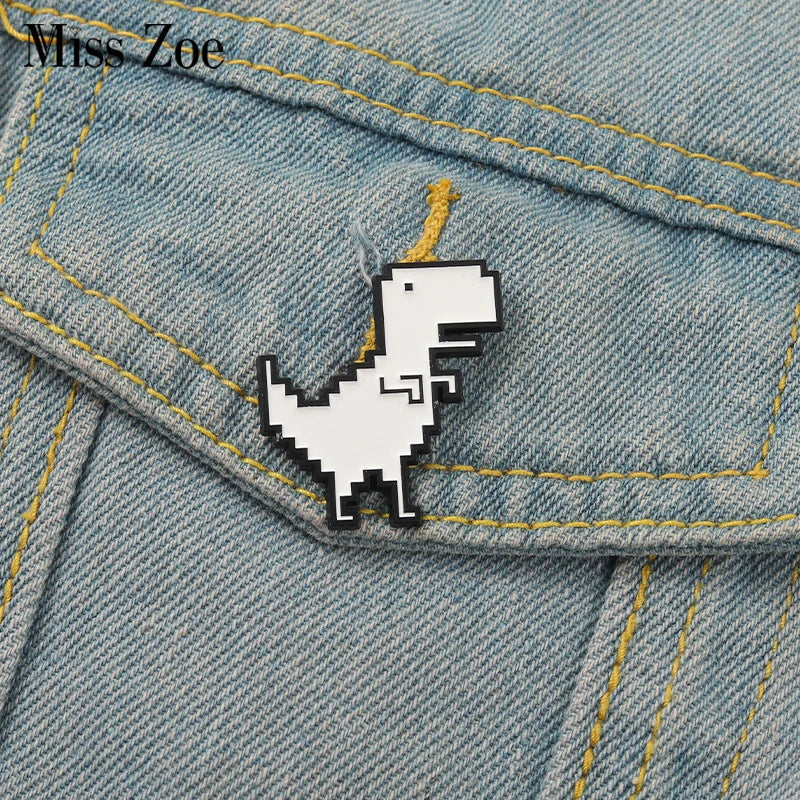 Tyrannosaurus Rex Enamel Pins Cute Dinosaur Brooch Lapel Pin Jewelry Gift