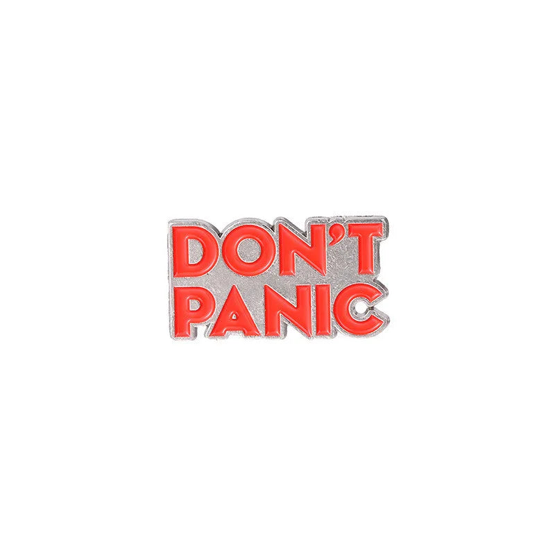 Don't Panic Star Planet Enamel Brooch Lapel Pin Jewelry Gift