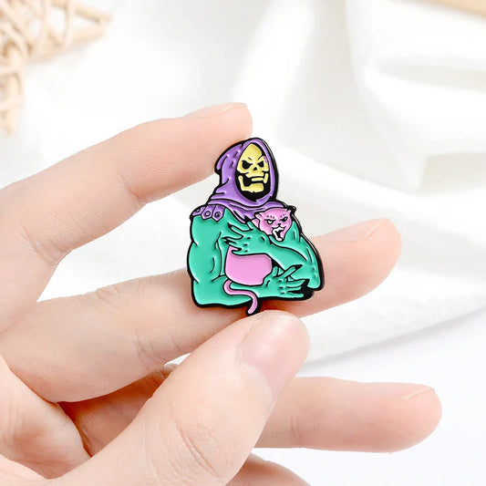 Hot Skull Cat Enamel Brooch Pin Badge Jewelry Lapel Pin Gift