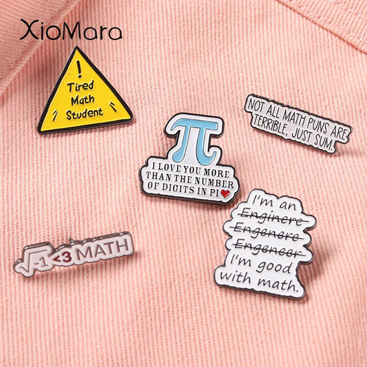 Math Enamel Pin Funny Meme Brooch Pi Day Badge Teacher Student Gift