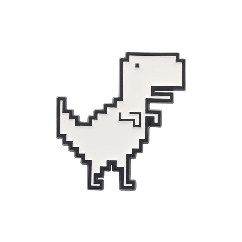 White Dinosaur Enamel Pin Lapel Jewelry for Kids Accessories Gifts