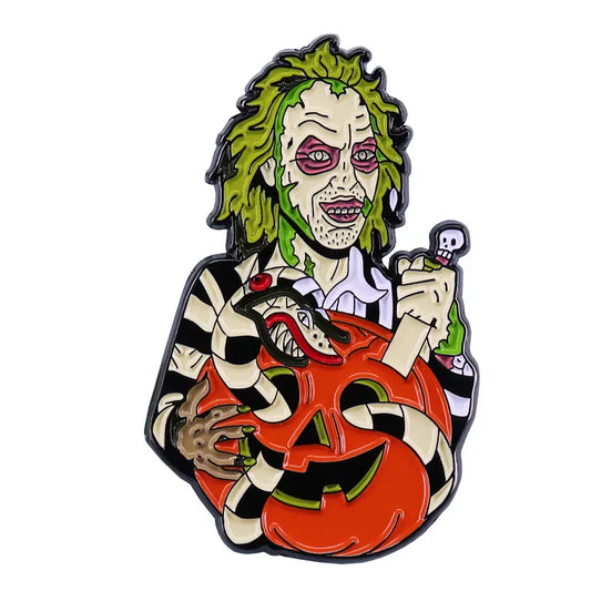 Retro 80s Enamel Pin Creepy Halloween Horror Gift