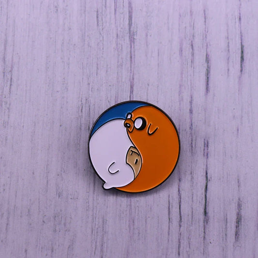 Yin Yang Finn Jake Adventure Time Enamel Pin Badge