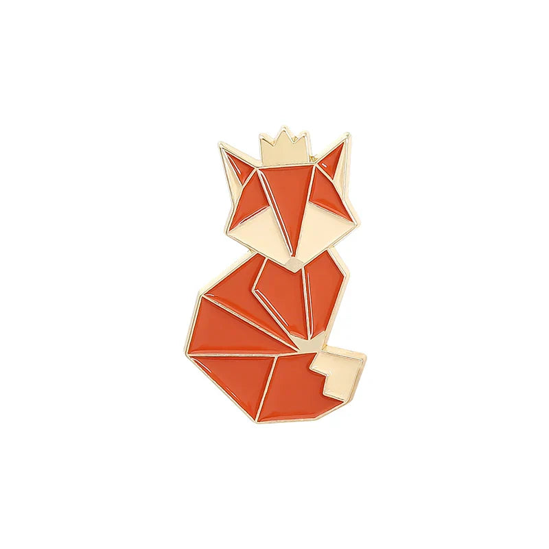 Origami Animal Enamel Pin Fox Panda Koala Alpaca Rabbit Brooch Lapel Badge Jewelry Gifts
