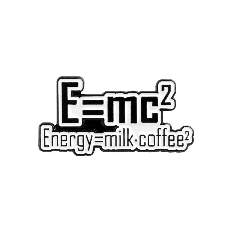 QIHE JEWELRY Science Coffee Enamel Brooches Cute Metal Pins Badges Fashion Gifts
