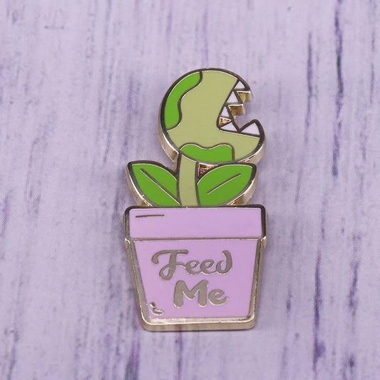 Little Shop of Horrors Feed Me Seymour Enamel Pin Plant Brooch