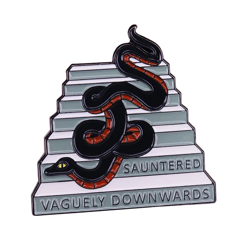 Sauntered Vaguely Downwards Enamel Pin Good Omens Fans Flair